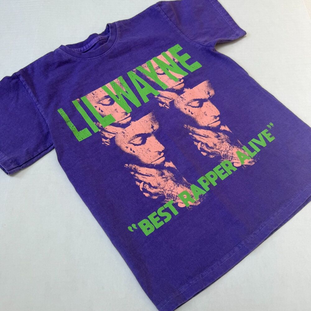 Lil Wayne Best Rapper Alive T-Shirt Size S Purple Cotton Graphic Music Artist